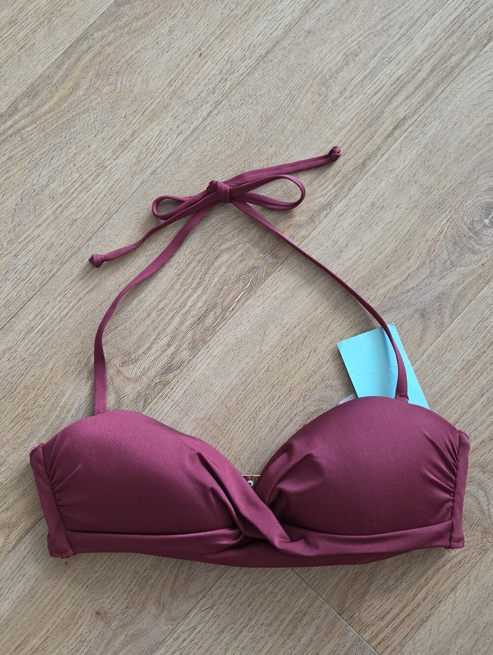 H&M Wine Twist-Front Halter Bikini Top